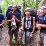 100_4288_c Joseph, Jeff, Jimmy and I prepare to leave Hawk Mtn Shelter